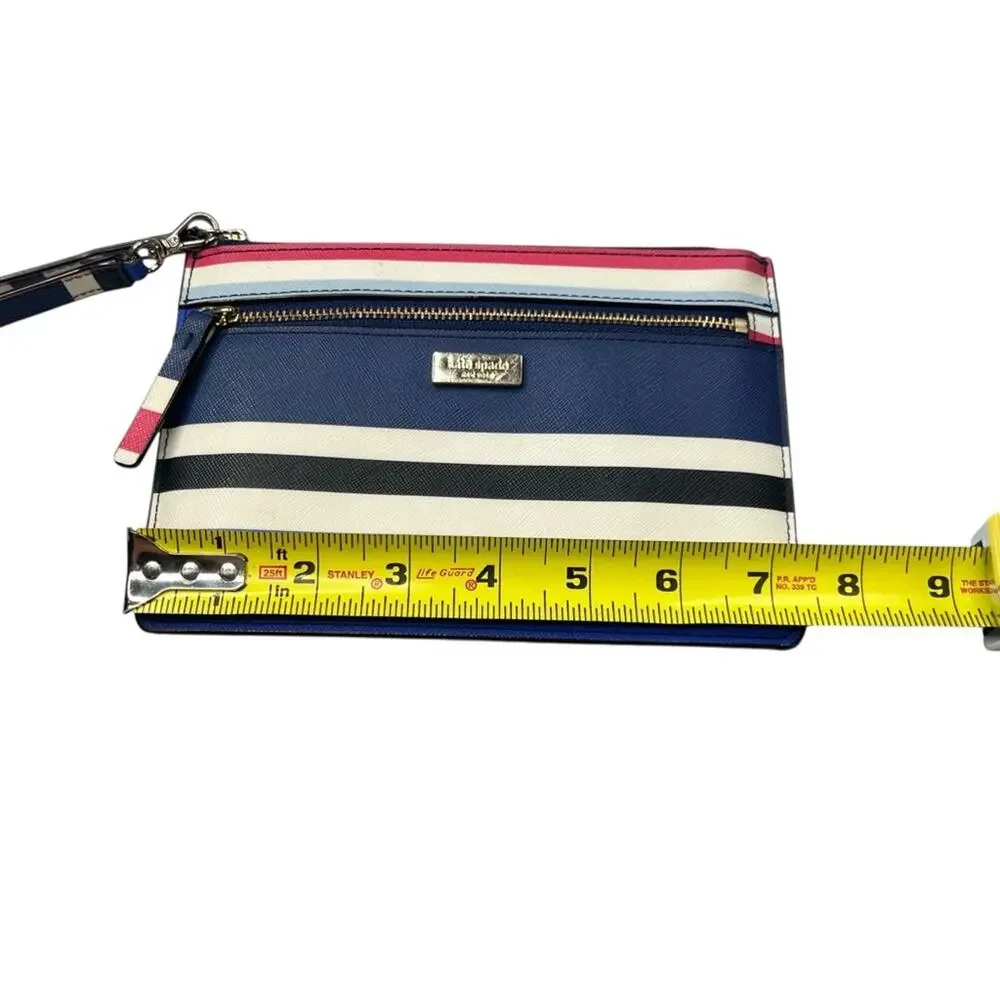 Kate Spade Wristlet Striped Laurel Way Print Nautical Sporty Classic Preppy
